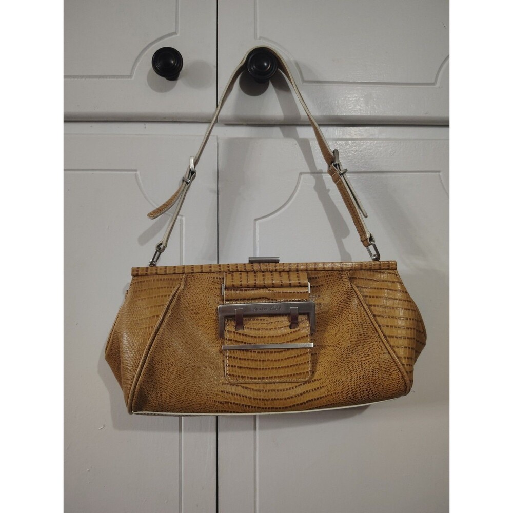 Charles David Alligator Skin Baguette Purse Shoulder Bag